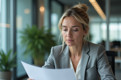 Femme d'âge moyen au bureau en tenue smartcasual
